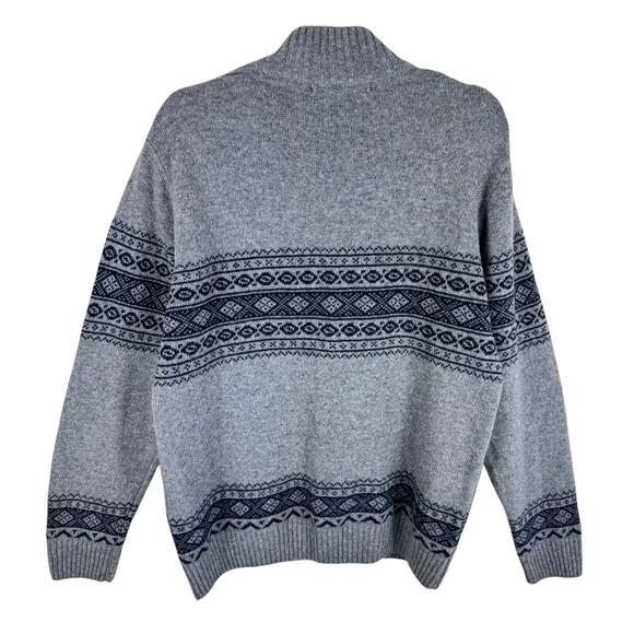 Daniele Blasi Gray Navy Wool Mock Neck 1/4 Button Pullover Knit Sweater Men's M - Picture 3 of 8